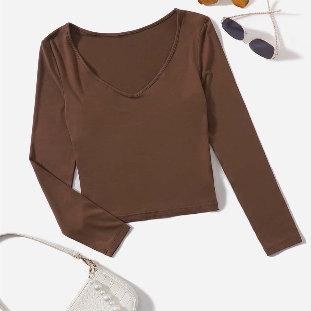 Shein Petite V-Neck Form Fitted